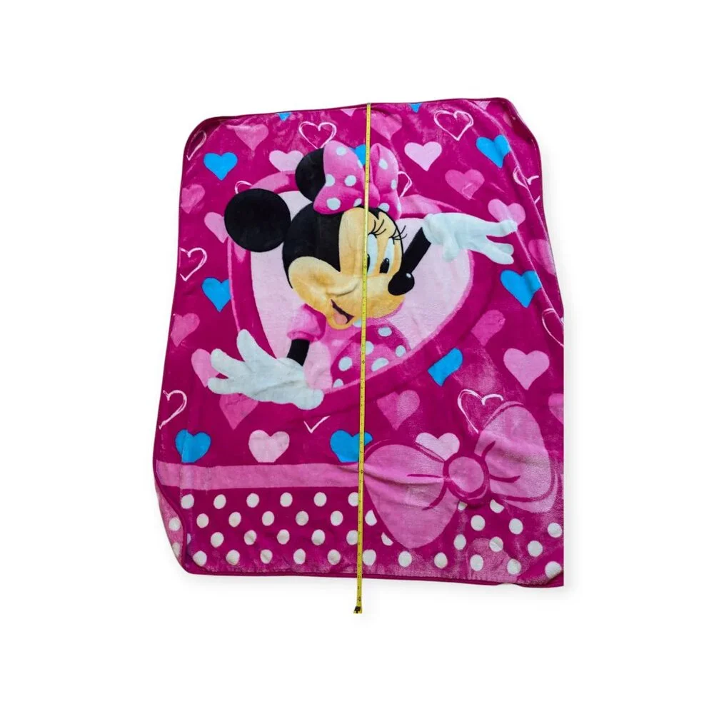 Disney Minnie Mouse Bowtique Pink Soft Fleece Throw Blanket 58